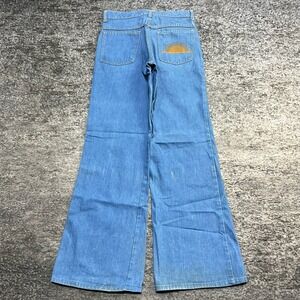 Vintage 70s Farah Jeans 30x32 Bell Bottom Flare Embroidered Western Hippie